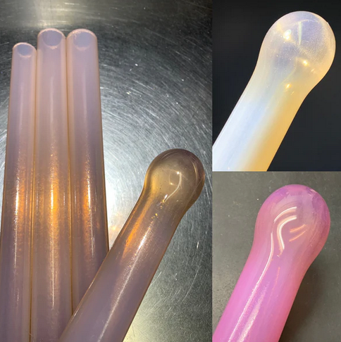 Shifty Peach over Icy White Satin Tubing